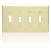 Leviton PJ4 4-Toggle Midway Size Nylon Wallplate